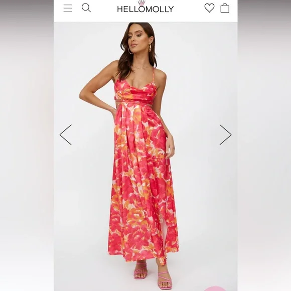 BLOOMING SEASON MIDI DRESS RED - Picture 6 of 6